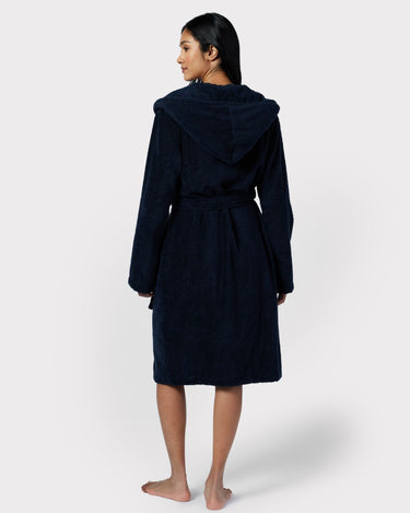 Towelling Dressing Gown - Navy